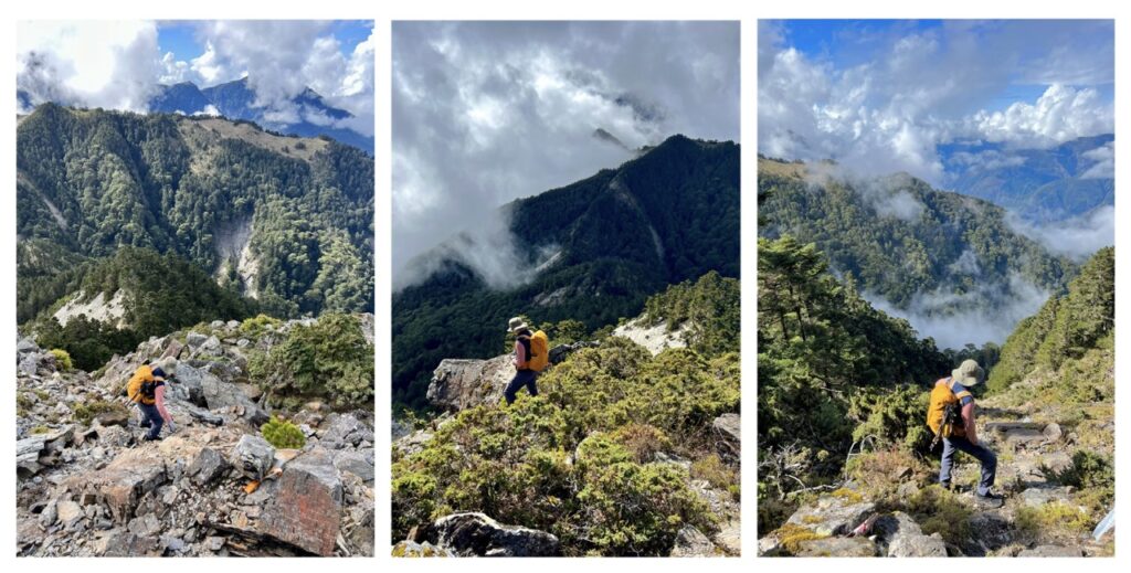溪頭山往關山嶺山碎石下切
